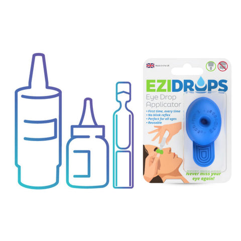 EziDrops eye drop applicator aid for standard tipped bottles/vials