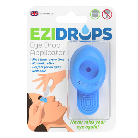 EziDrops eye drop applicator aid for wide head bottles